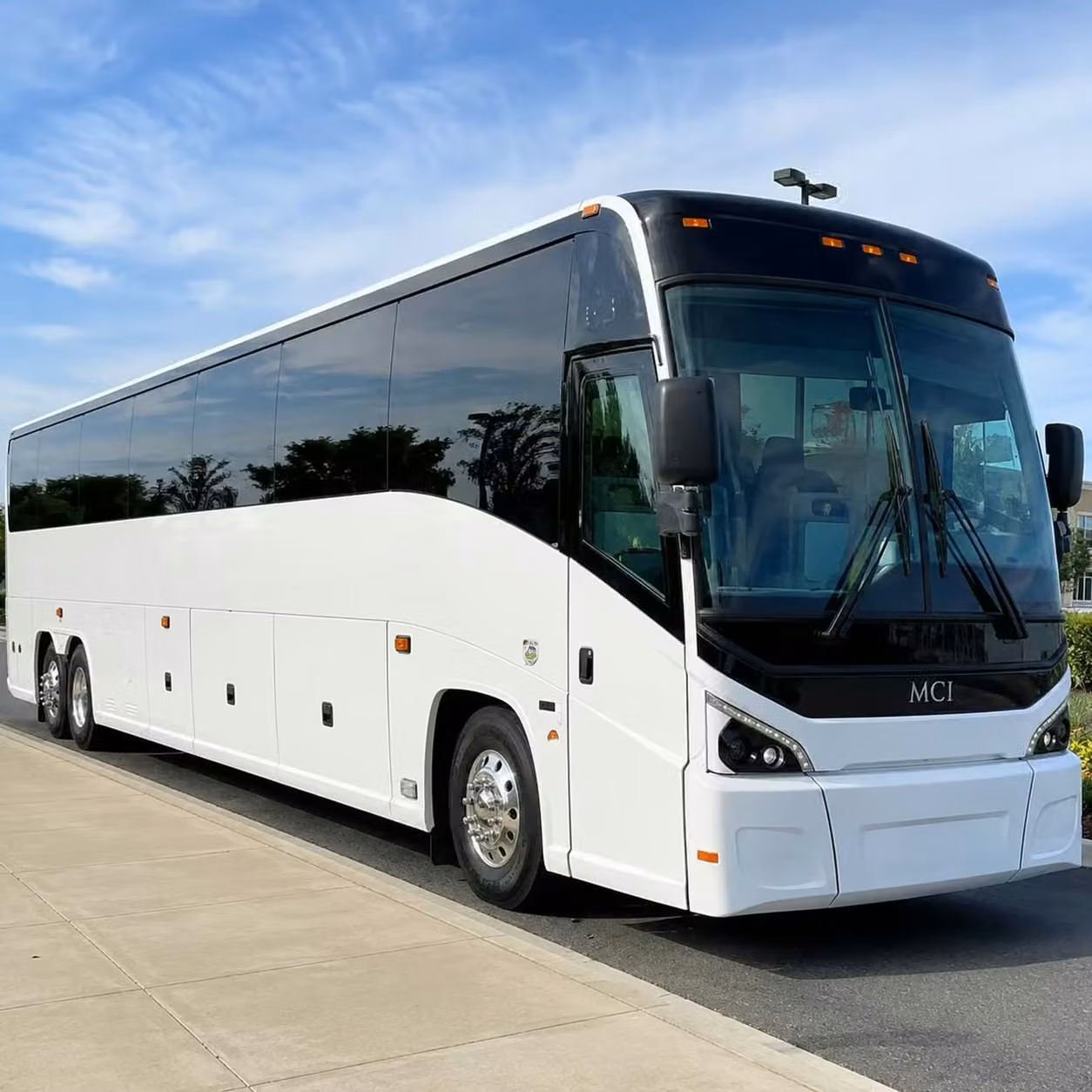 alabaster corporate charter buses with fast wifi power outlets and tray tables