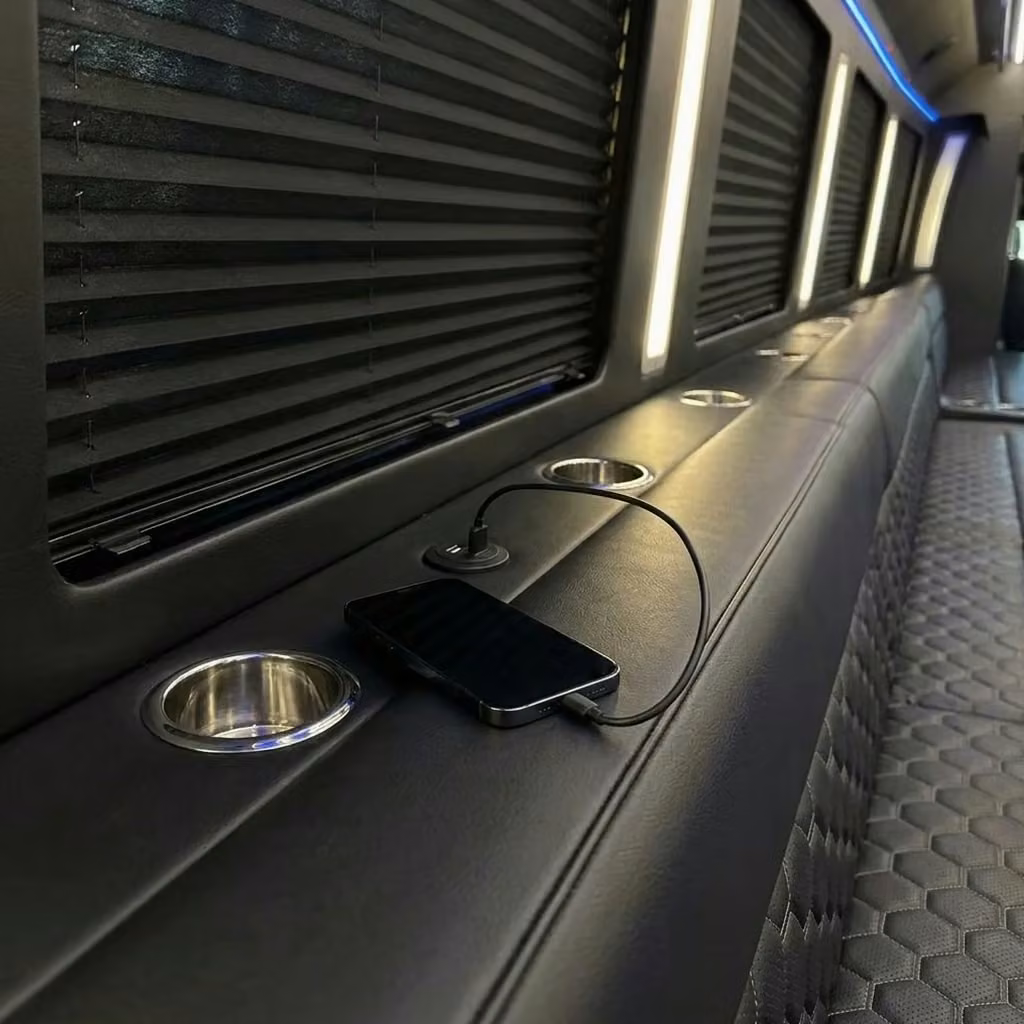 alabaster party bus usb charging