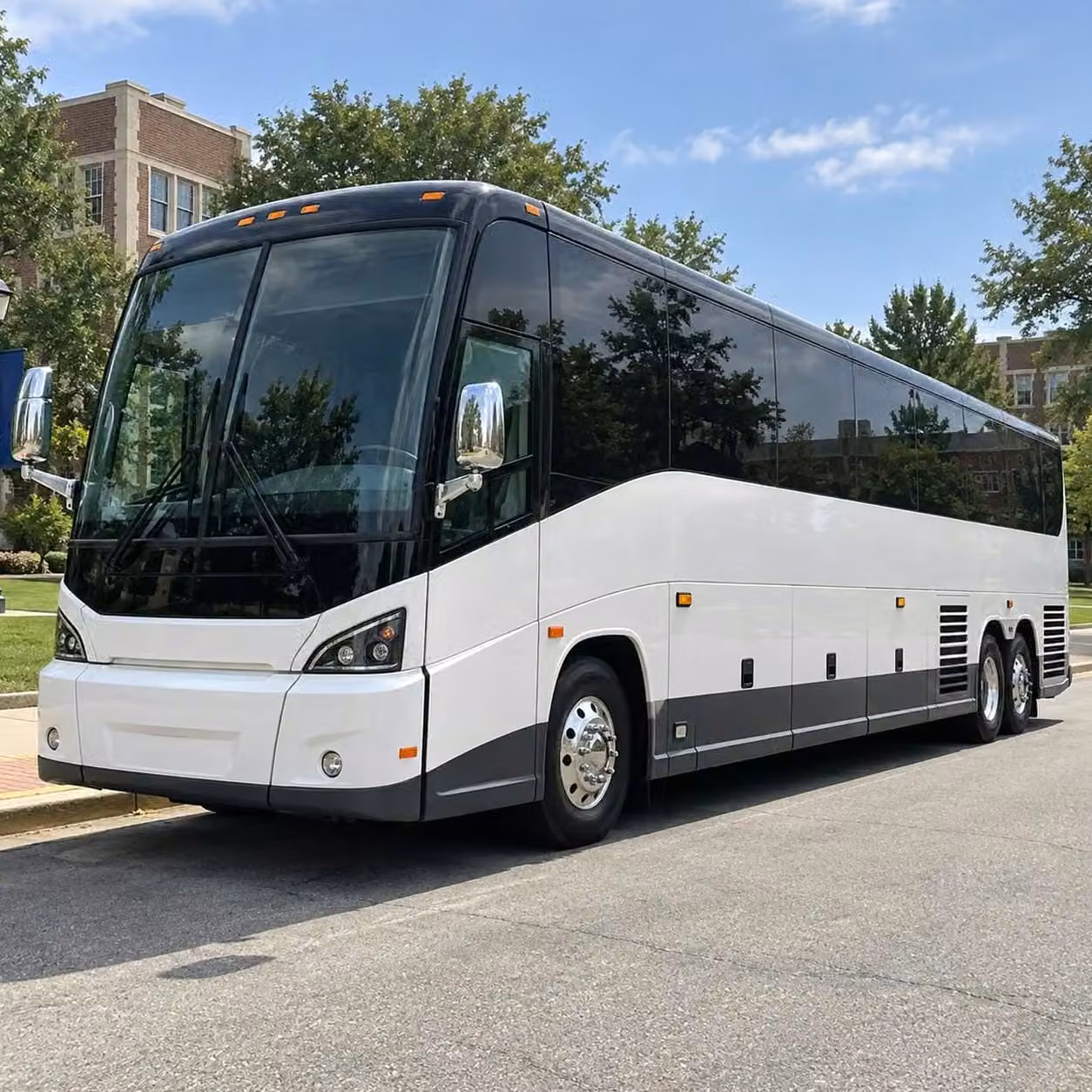 alabaster sports charter buses with wifi power outlets tvs and restrooms
