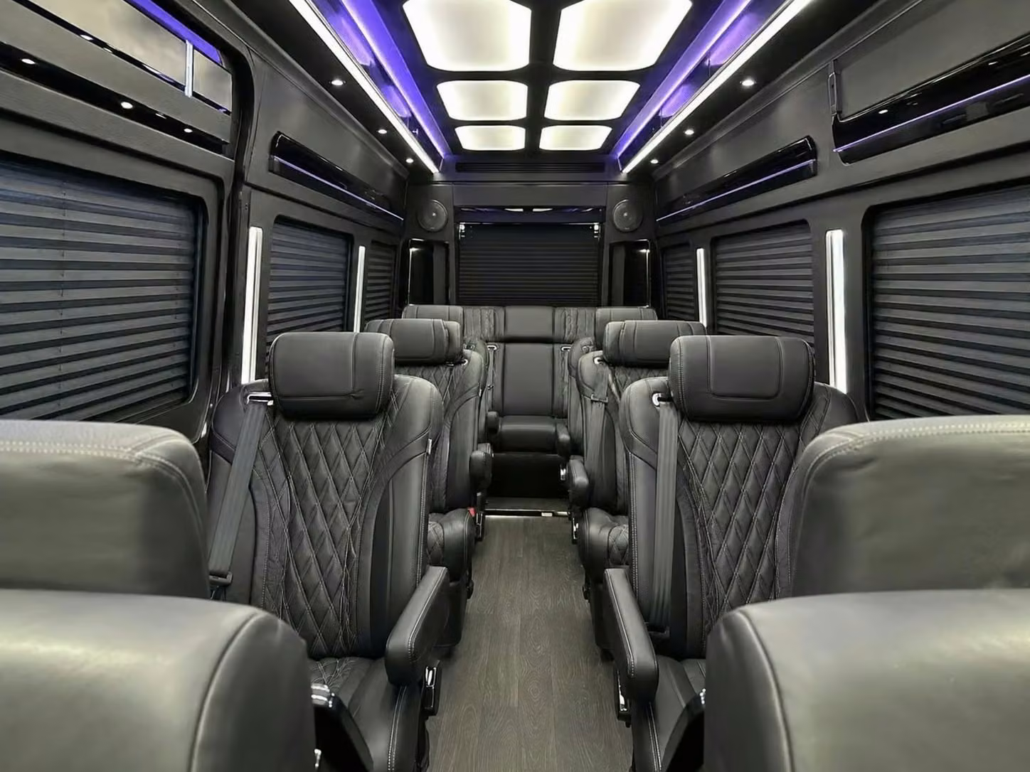 alabaster sprinter van rental with driver reclining seats