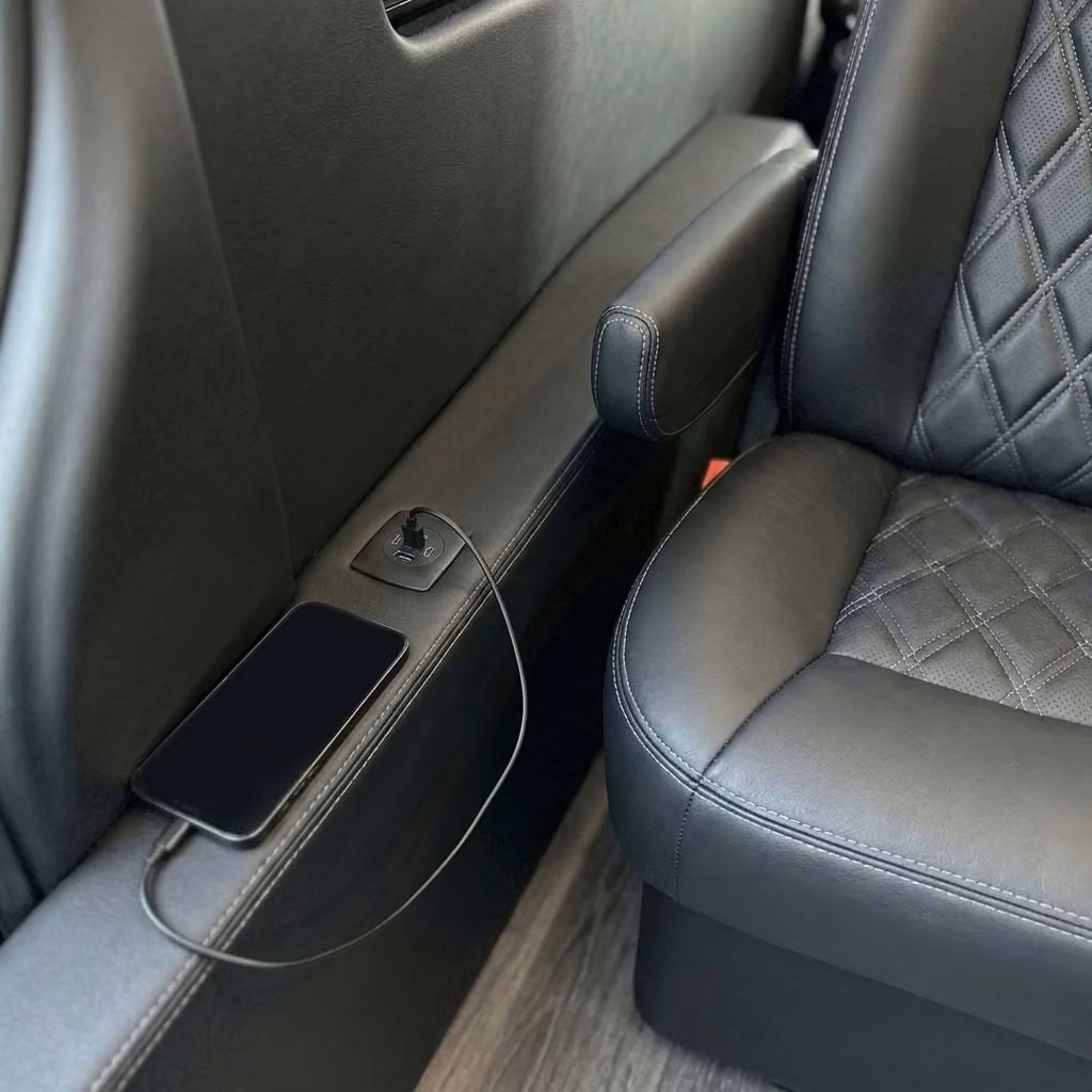 alabaster sprinter van rental with driver usb charging